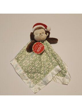 Cocalo monkey lovey security blanket Santa hat